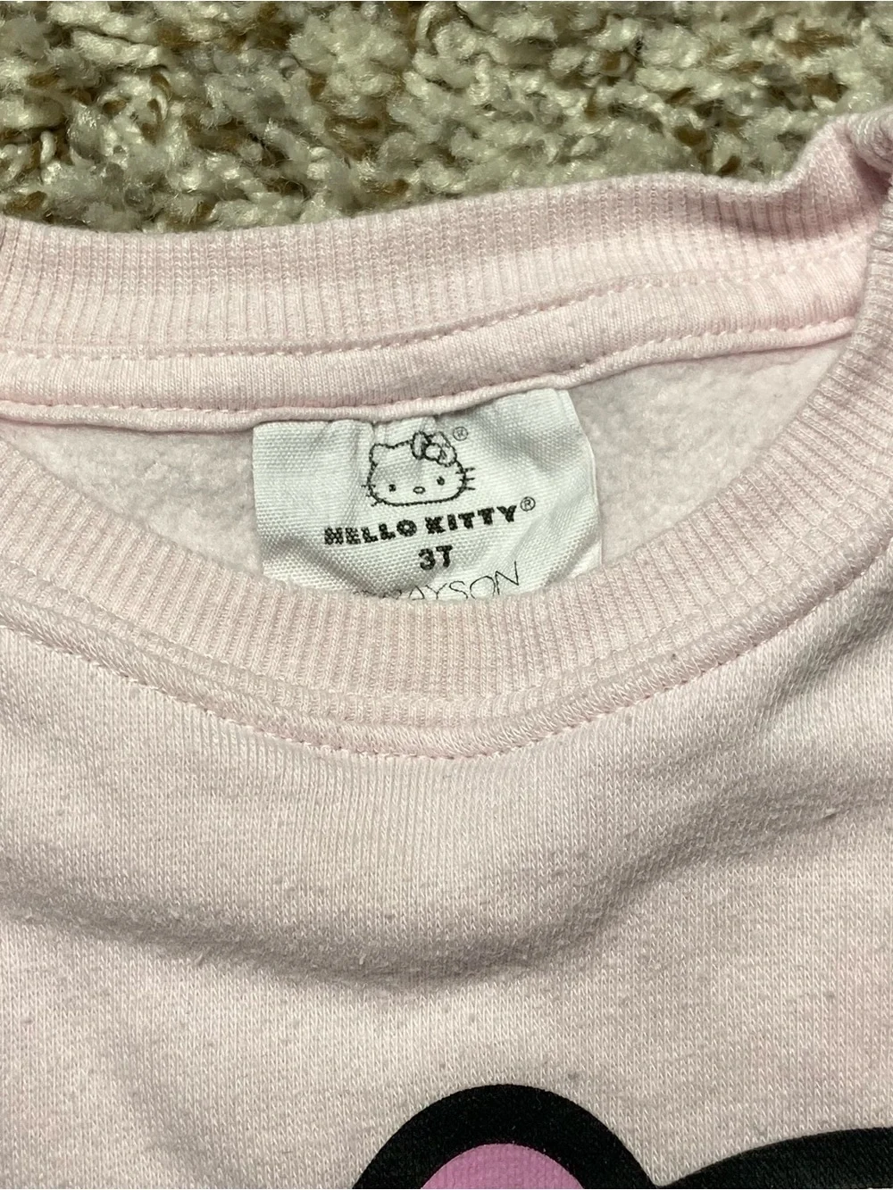 HELLO KITTLE Pink 2pc Sweatsuit Stripes Size 3T